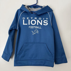 Youth NFL Team Apparel Detroit Lions Hooded Sweatshirt Blue Size XS (4/5)